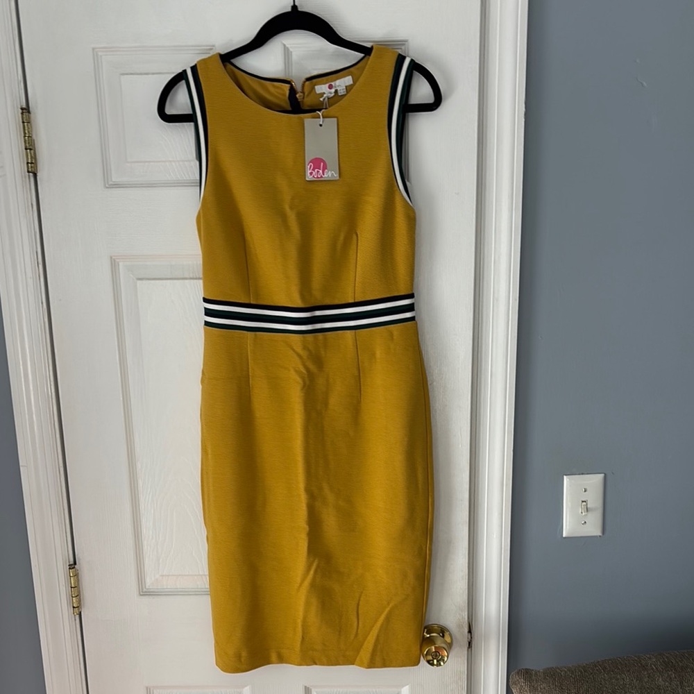 NWT BODEN Yellow Sleeveless Midi Dress